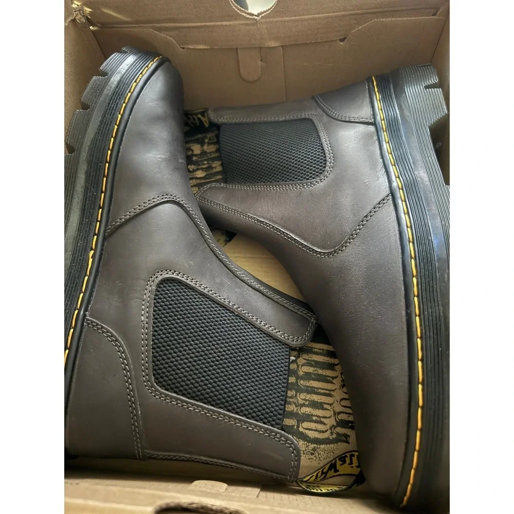 Dr. Martens Embury Gunmetal Leather Chelsea Boots Mens 10 Wyoming 26964020 New